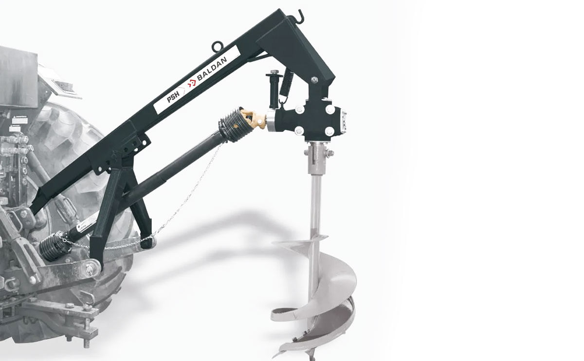 PERFURADOR DE SOLO COM BROCA DE 9, 12 E 18 POLEGADAS COM CARDAN BALDAN