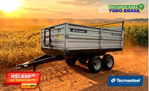 Carreta Agricola Basculante Cbtec 6000 F- Lateral Movel- Tandem- Com Pneus 11Lx15- Tecmesteel