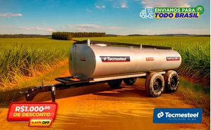 Tanque De Agua E Diesel Tankflex 5000 Litros Eixo Tandem Com Roda E Pneu 7.5-16 Tecmesteel